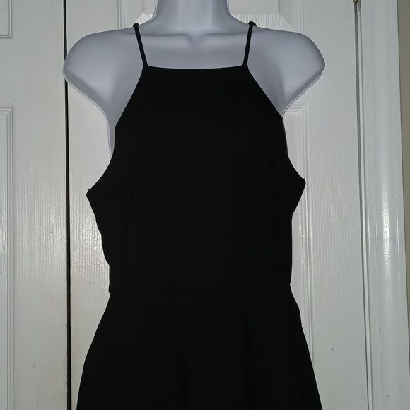 Lulus black fit and flare midi semi formal party wedding cruise dress Sz M NWOT - Picture 3 of 8